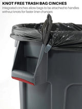 Heavy-duty round trash can / dumpster, 20-gallon capacity, white, suitable for outdoor garbage containers in places such as garden workers / construction workers / restaurants / backyards / offices / warehouses, 6 pieces per set. image 3