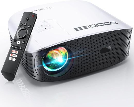 Intelligent 4K projector, equipped with 5G WIFI and Bluetooth functions, supports Dolby sound effect, outdoor projector, 400-inch zoom home theater projector, compatible with TV stick.