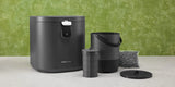 Food Recycling Unit | Indoor Composting Box Alternative | Electric Desktop Food Grinder, equipped with odorless 5-liter indoor food waste bin, facilitating garbage management | Gray image 2