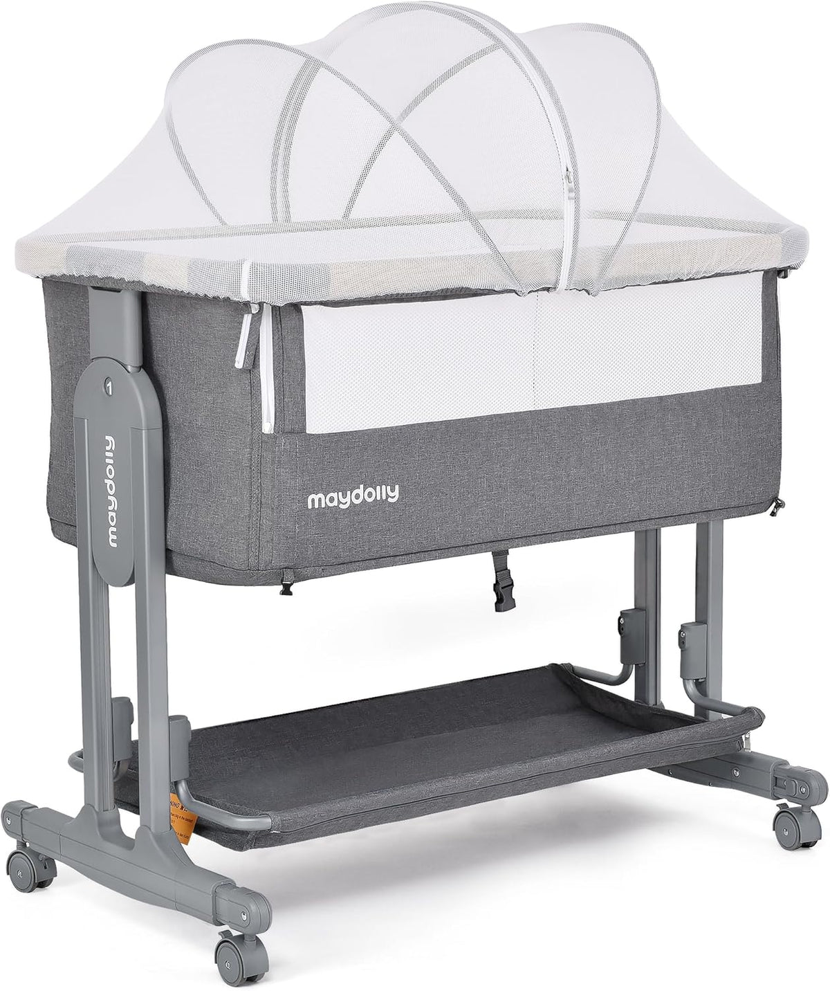 Maydolly Baby Bassinet Bedside Crib, 3-in-1 Baby Bassinet Bedside Bed with Mattress and Soft, Breathable Sheet, 7-Height Adjustable, Stable and Reliable Crib for Nursery