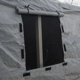 Universal winter tarpaulin, suitable for tall sunshades, used for storing barbecue grills and outdoor furniture, with fireproof and weather-resistant properties, measuring 10 feet by 12 feet, and in gray color. image 3