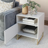 Storage-function side table and bedside cabinet set (2-piece), black oak / black image 4