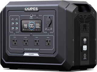 1 Portable Power Station 2000W (4500W Peak), 1024Wh LiFePO4 Battery Generator with 1400W AC Charging & 800W Solar Charging, Expandable to 5120Wh, for Home, Power Outages, Camping & RVs