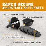 Adjustable Kettlebell Set [Bells of Steel] Kettle Bell Weight Set, Steel Shell, Internally-Loaded for Full Body Workouts, Competition Standard 35mm Handle, 12-20.5kg image 2