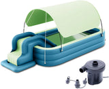 Ergocar Inflatable Swimming Pool with Water Slide, Inflatable Slide Water Pool with Awning, Inflatable Mega Bouncy Castle Water Park, Swim Centre Pools for Backyard, Garden, Summer Water Party image 3