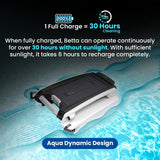 Betta SE Solar Powered Automatic Robotic Pool Surface Skimmer Cleaner with 30-Hour Continuous Cleaning Battery Power and Re-Engineered Twin Salt Chlorine Tolerant Motors (Blue) image 4