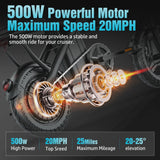 14 in Electric Bike with Dual Front Suspension 500W Folding Ebike, Up to 25Miles 20MPH, 48V Removable Lithium-Battery, 14 in Foldable Commuting... image 3