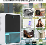 Bedroom Dehumidifier 2.2L Water Tank with Hygrometer RGB LED Light image 2