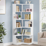 Tribesigns 6-Tier Corner Bookshelf, 64.9 Inch Tall Bookcase with Anti-Drop Panel, Modern Freestanding Corner Shelf Display Rack Storage Organizer for Home Office, Living Room, WhiteTribesigns 6-Tier Corner Bookshelf, 64.9 Inch Tall Bookcase with Anti image 2