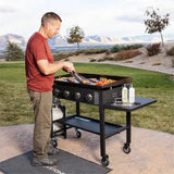 Blackstone 36 Inch Gas Griddle Cooking Station 4 Burner Flat Top Gas Grill Propane Fuelled Restaurant Grade Professional 36” Outdoor Griddle Station with Side Shelf (1554) image 2