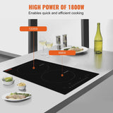 BENTISM 12 inch Electric Cooktop 2 Burners 1800W Stove Top Touch Control image 4