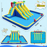 20.66x16.4FT Inflatable Water Slide for Big Kids, Water Park for Kids Backyard with Large Double-Layer Pool,3 Extra-Long Slides,Climbing Wall, 2 Water Cannons, Water Spraying, 750W Air Blower image 3