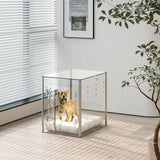 Acrylic dog cage - Clear and transparent dog house - Indoor lockable - High-intensity ventilation dog house - Suitable for small to medium-sized dogs (weighing no more than 45 pounds) - Fashionable transparent dog house cage, 30 inches long, 20 inche image 2