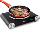Hot Plate,1800W Ceramic Electric Hot Plate for Cooking, Dual Control Infrared Cooktop, Portable Countertop Burner, Glass Plate Electric Cooktop, Silver, Stainless Steel image 2