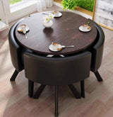 A 4-person conference table and chair set, office reception room club table and chair combination, suitable for living room / central area / farmhouse / home office, medieval style table and chair set image 2