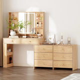 Makeup Vanity Desk with Mirror and Lights, Vanity Desk with 8 Drawers & Storage Shelves, Vanity Table with Power Outlet, 3 Color Modes & Adjustable Brightness Dressing Table, Bedroom,White2 image 3