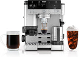 Italian coffee machine, drip coffee machine, rapid cold brew coffee machine, integrated grinder, hand-free milk frother, equipped with a strike plate, water filter, cleaning sheet, descaling agent