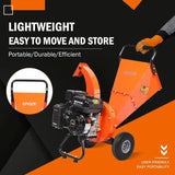 C40 Wood Chipper 4" inch Max Diameter Capacity 9 HP 274cc Gas Powered Engine Heavy Duty Shredder Mulcher image 4