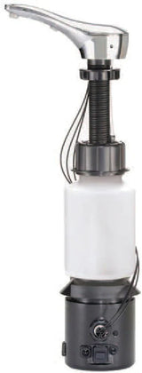 Automatic liquid soap dispenser, with a top-mounted contactless soap nozzle, capacity 34 ounces (1.0 liters), can be placed on the countertop of a public restroom, installation diameter 1-3/8 inches, chrome surface treatment. image 2