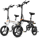 EB3 Electric Bike Adults 21mph, 500W Peak Motor, 270Wh Battery, Rear Suspension, 3 Levels Assist, 14" Folding Ebike for Adults and Teens, Complies to UL2849