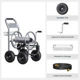 Tool pipe trailer, heavy-duty wheeled hose vehicle, suitable for outdoor industrial hose reels, length 250 feet, inner diameter 5/8 inches, hose guide device pre-installed. image 2