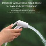 Outdoor sports water bag, portable solar shower set, with pressure foot pump, foldable travel water storage device, suitable for camping, beaches, travel and activities. image 2