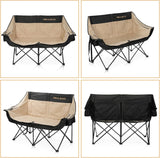 Double camping chair - Large-sized adult camping couple seat cushion suitable for two people. 650 pounds load-bearing capacity - Heavy-duty foldable camping chair, equipped with a cooling bag, suitable for outdoor activities and beach use. image 2