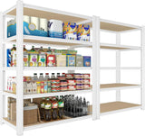 28-inch wide x 12-inch deep x 59-inch high closet storage rack - 5 layers of white metal connected shelves, adjustable heavy-duty garage shelves, practical shelf-style storage rack for kitchen storage, 4-piece set image 3