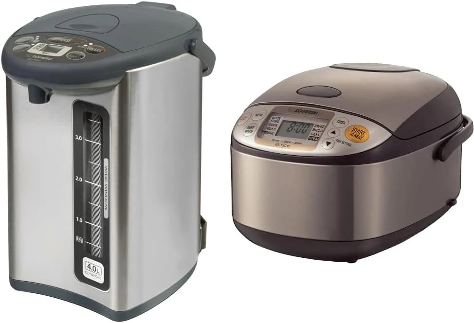Water heater and hot water dispenser, capacity 135 ounces, stainless steel gray