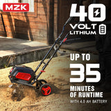 40V 12-inch Cordless Garden Tiller, Battery Powered Garden Cultivator, 2 * 4.0Ah Battery and Fast Charger Included image 3