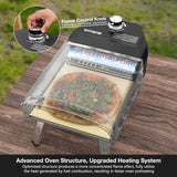 Outdoor gas pizza oven, portable propane pizza grill, equipped with an automatic rotation system and pizza stone image 4