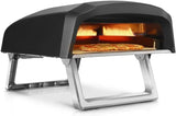 Outdoor pizza oven, equipped with 360-degree rotating pizza stone | Adjustable temperature control | Includes pizza shovel, pizza knife, stone, lid and hose | Can bake a 12-inch pizza in 60 seconds | 32.9 x 16.1 x 12.4 inches image 3