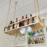 Wall Mounted Wine Rack for Bars & Restaurants Gold Metal Hanging Storage for Wine Bottles & Stem Glasses Perfect for Dining Room & Kitchen Decor Space Saving Design image 3