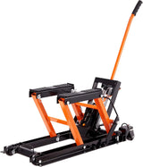 Hydraulic Motorcycle Lift Jack 1500 LBS Capacity ATV Scissor Lift Jack Portable Motorcycle Lift Table with 4 Wheels Hydraulic Foot-Operated Hoist Stand for Motorcycle ATV UTV Powersports image 3