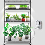 Barrina Mini Greenhouse with LED Grow Light for Indoor Plant, 4-Tier Portable Metal Plant Stand with Wheels, Plant Shelf with Tent, 6Pcs Plant Light with Timer and Thermo-Hygrometer, 35.4x13.8x59IN image 3