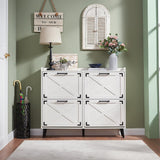 Shoe Storage Cabinet,Farmhouse Shoe Organizer with 4 Flip Drawers & Barn Door Design,Freestanding Hidden Slim Narrow Shoe Rack Cabinet for Entryway,Foyer,Hallway,Walnut image 4