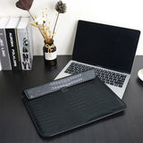 Black Faux Crocodile Laptop Sleeve Case image 4