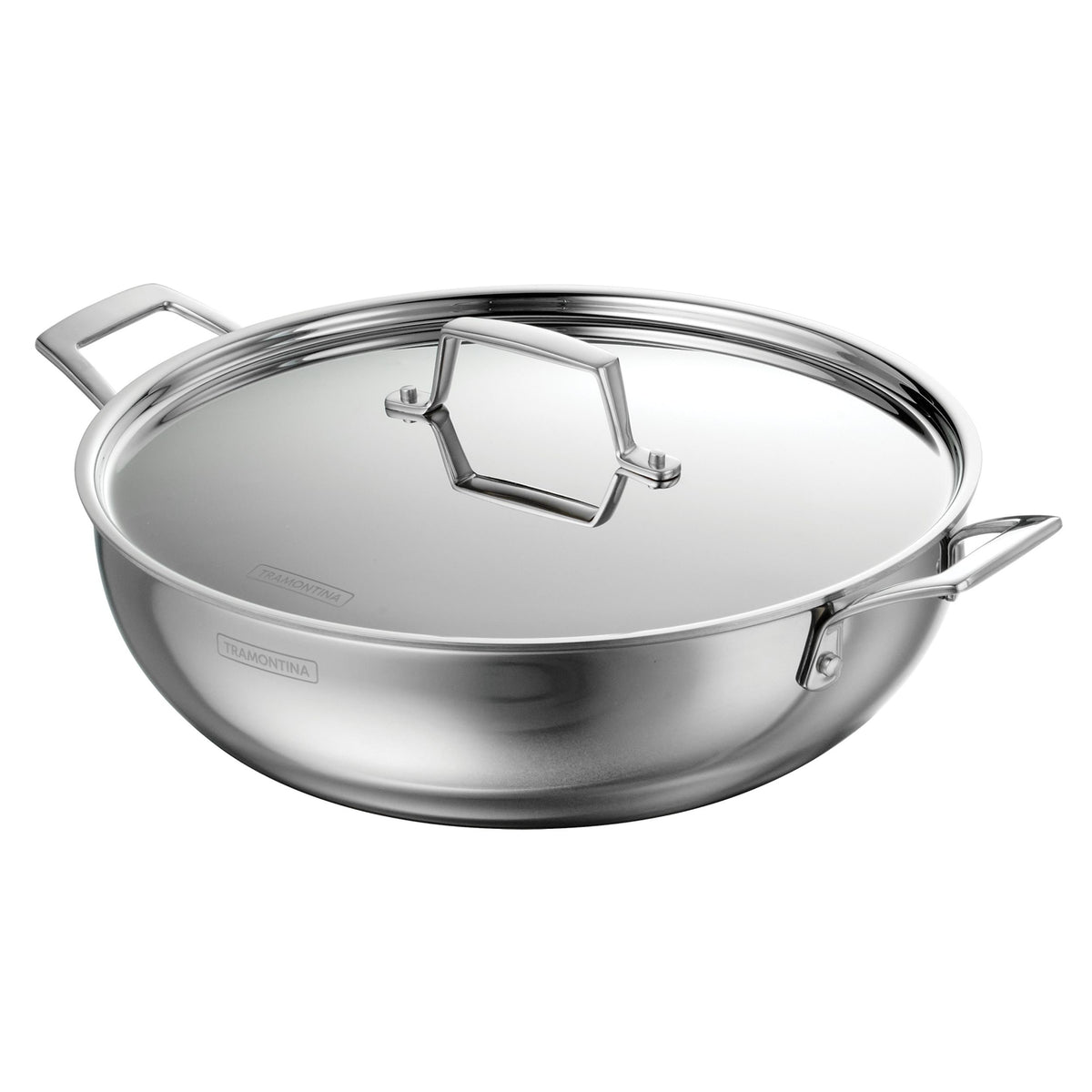 6 Qt Utsava Tri-Ply Clad Stainless Steel Covered Kadai