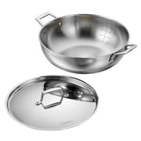 6 Qt Utsava Tri-Ply Clad Stainless Steel Covered Kadai image 6