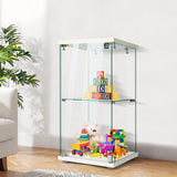 4 Layers 15.7''W x 15.7''D x 62.6''H Glass Display Cabinet Countertop Showcase with Lock, 5mm Tempered Glass 25mm MDF Base image 3