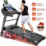 Famistar Folding Treadmill for Home with 15 Levels Auto Incline, 300LB Capcity, 10MPH Fast Speed Controls image 2