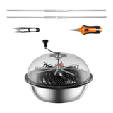 Leaf trimmer, 16-inch trimming bowl, manual flower branch trimmer, equipped with stainless steel blades for rotary trimming, transparent observation cover, foldable herb drying rack and handheld trimmer are all included. image 2