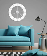 Wall-mounted clock II 549-476 - 30-inch ultra-large size with glossy white surface, equipped with quartz movement image 2