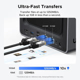 Four-slot desktop network storage device, equipped with Intel Pentium Gold 8505 octa-core processor, 8GB DDR5 memory, 128G solid-state drive, 1 10GbE network port, 1 2.5GbE network port, 2 M.2 NVMe slots, 4K HDMI interface, network storage device (wi image 4