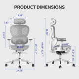 Ergo3D Ergonomic Office Chair -- High Back Mesh Desk Chair with 3D Adjustable Armrests, Wheels, for Home and Office (Black) image 2