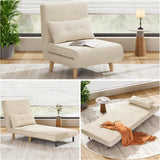 A three-in-one sleeping chair-bed, convertible chair-bed sofa, a lounge chair with adjustable backrest, suitable for apartments/bedrooms/offices, dark gray. image 2