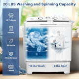Portable mini compact two-cylinder washing machine (17.6 pounds) - Spanish model, rotary type, blue white image 2