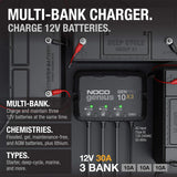Three sets of batteries, 30-ampere built-in battery charger - Each set consists of 10-ampere, 12-volt waterproof marine charger, featuring overcharge protection and temperature compensation functions - Suitable for lead-acid batteries and lithium bat image 2