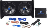 RV12.2B 1200W Dual 12" Car Subwoofer Enclosure Mono Amplifier Amp Kit image 2