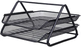 Metal Mesh 2 Tier Document Letter Tray Desk Organizer File Holder Magazine Notebook Organizer Office Supplies